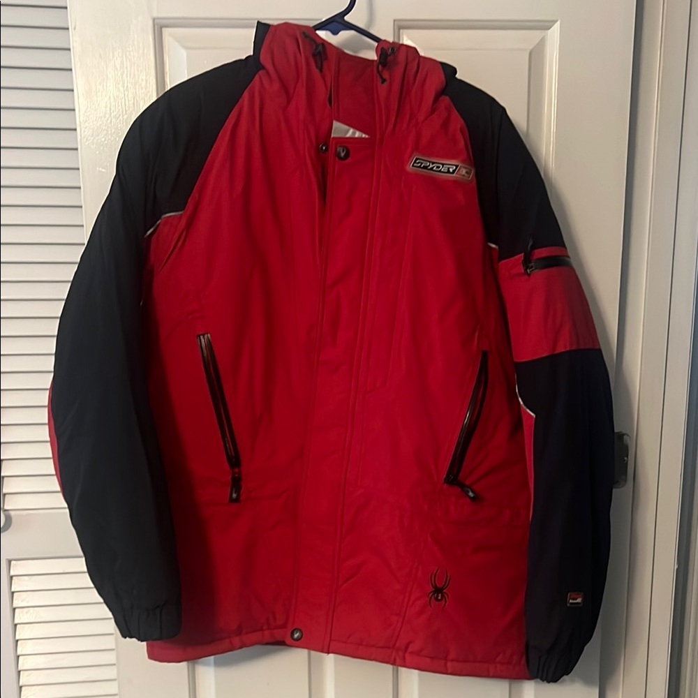 Spyder Red and Black Hooded Jacket
